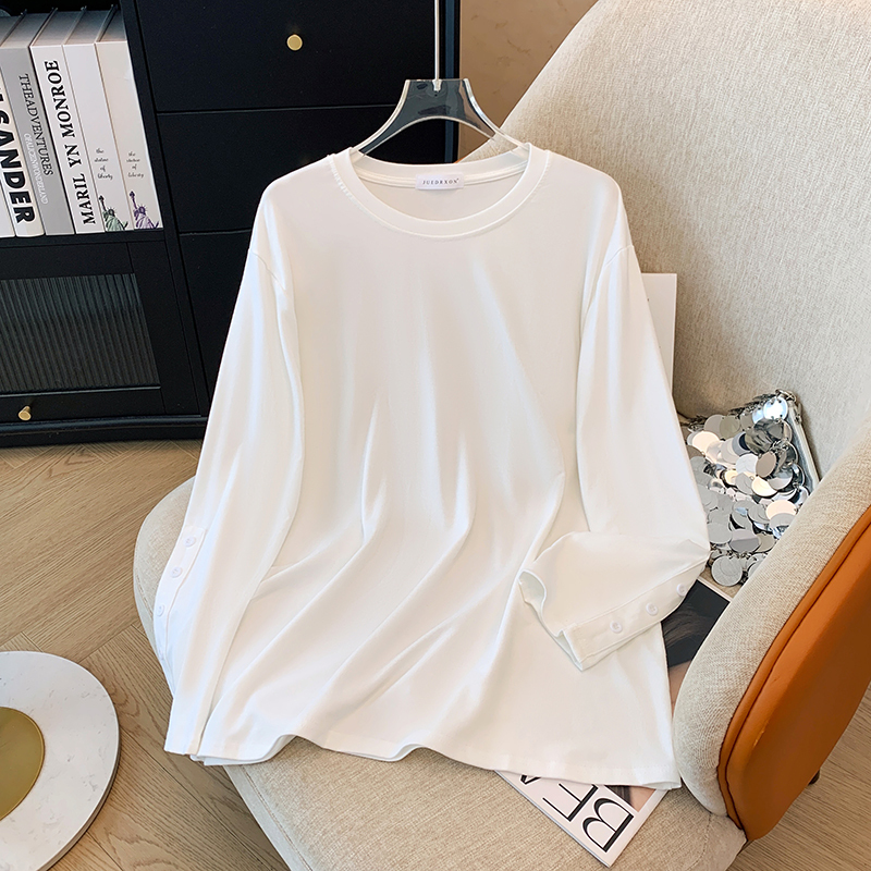 Long-sleeved T-shirt for women, new autumn design, loose mid-length top with bottoming shirt