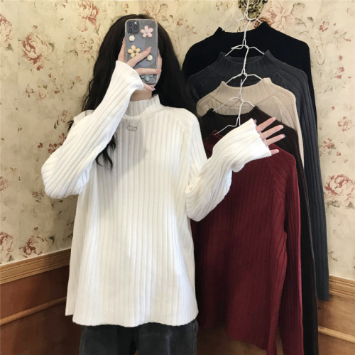 Price Control 3 Sweater Women's New Autumn and Winter Korean Style Loose Outerwear Thickened Lazy Turtleneck Top