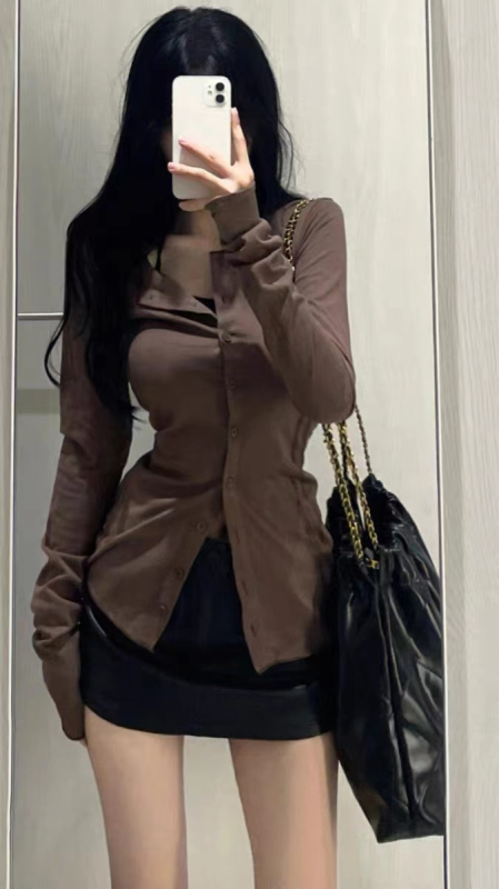 260g rayon official French sweet and spicy shirt autumn 2024 new design slim fit inner wear