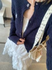 Early autumn women's new style beautiful knitted tops and jackets with gentle embroidery