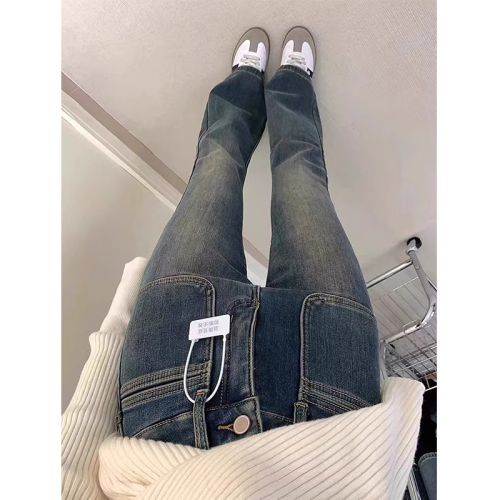 Women's High-Waist Legging Jeans with Hidden Hip Cover, Elastic Slimming Wide Leg Heel-to-Toe Pants
