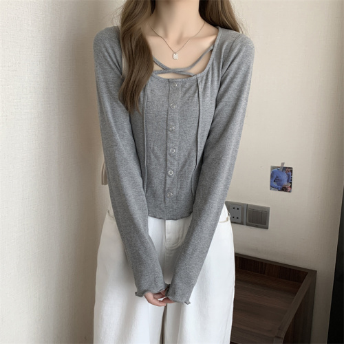 Plus size women's spring and autumn new style fat mm, slim, fashionable and versatile long-sleeved T-shirt tops