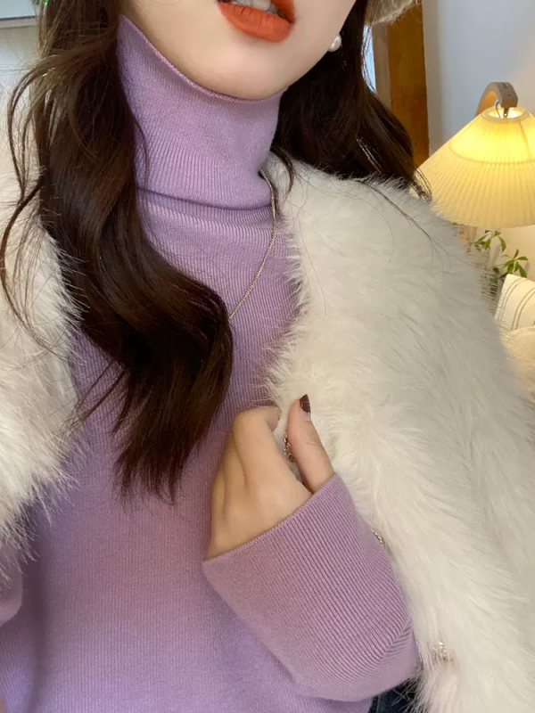 Versatile and gentle turtleneck bottoming shirt, slim and chic long-sleeved sweater