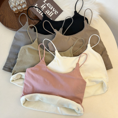 Belted warm vest with breast pad, suitable for autumn and winter, lined, thickened, invisible, no need to wear as a one-piece innerwear