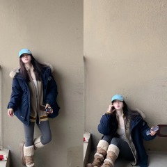 Suit women's 2024 autumn and winter Korean style age-reducing high-end sense bread coat cotton coat high-waisted wide-leg pants two-piece set