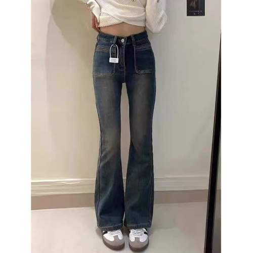 Women's High-Waist Legging Jeans with Hidden Hip Cover, Elastic Slimming Wide Leg Heel-to-Toe Pants