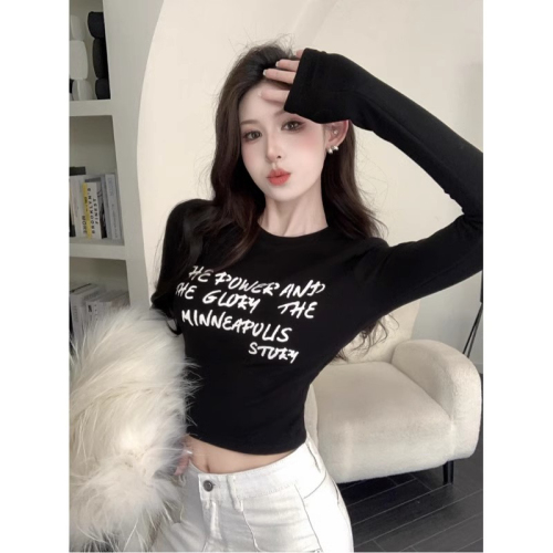 40 counts 1x1 rayon fleece 260g long-sleeved T-shirt women's autumn and winter slim-fit plus velvet bottoming shirt top