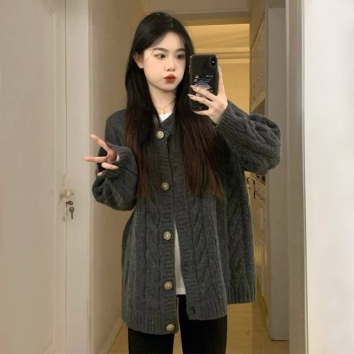 New autumn and winter lazy thickened coats, early autumn tops, winter wear, knitted cardigans and sweaters for women