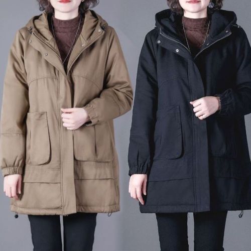 Official picture original fabric quality large size women's thick cotton thick winter hooded cotton coat 2024 new coat