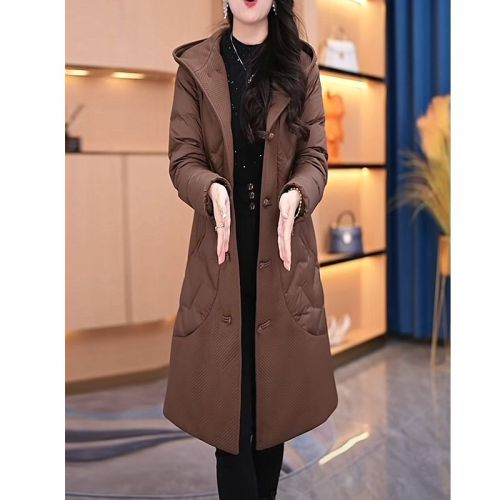 Official picture original fabric quality plus size women's thickened warm mid-length cotton jacket winter thin cotton coat