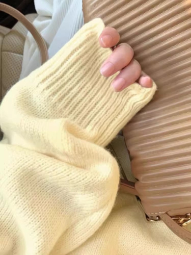 Tmall Quality Cashmere Autumn/Winter New Women's Loose Print Crew Neck Long Sleeve Warm Knit Sweater