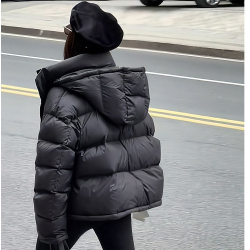 Stylish street-friendly versatile cotton-padded jacket with contrasting color lining for women niche design loose cotton-padded jacket