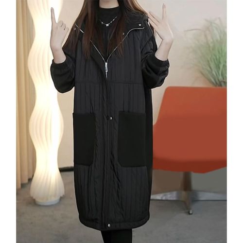 Official picture original fabric quality large size European station high-end wide version thickened cotton warm coat 2024 winter