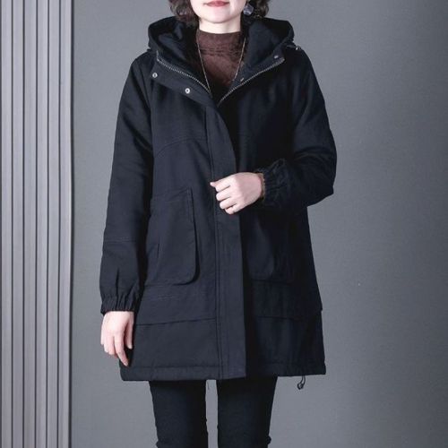 Official picture original fabric quality large size women's thick cotton thick winter hooded cotton coat 2024 new coat