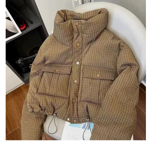 Short and petite design 2024 winter Korean style loose thickened bread jacket