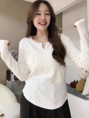 2024 Plus Size Women's Clothing Autumn and Winter Fat mm Belly Covering Tops to Hidden Meat Huge Slimming Double-sided Velvet Thickened Warm Bottoming Tops