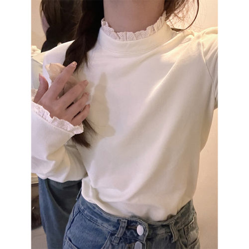 DeRong half turtleneck long-sleeved T-shirt women's autumn and winter bottoming shirt top