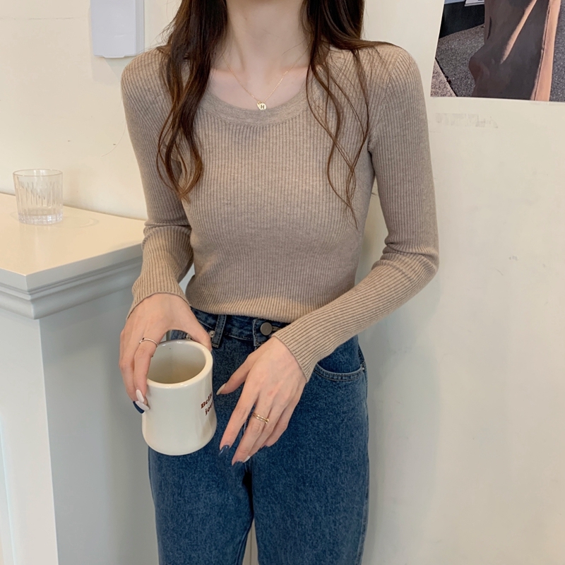 Autumn and winter Korean style slim-fit basic long-sleeved inner sweater women's sweater bottoming shirt