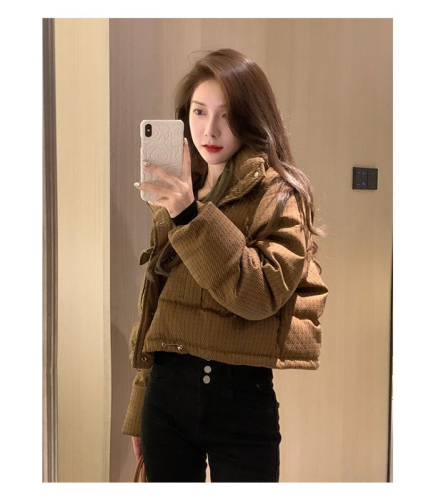 Short and petite design 2024 winter Korean style loose thickened bread jacket