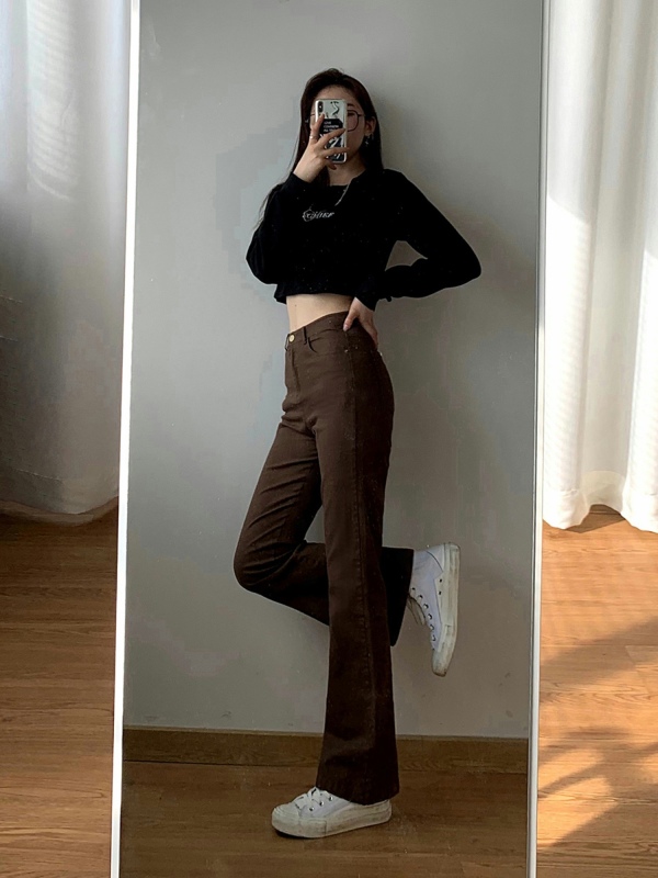 New autumn clothing for women, high-waisted micro-flare pants, large size slimming and versatile suit pants