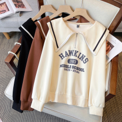 New large size slightly chubby mm slim and versatile casual sweatshirt