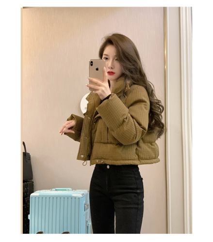 Short and petite design 2024 winter Korean style loose thickened bread jacket