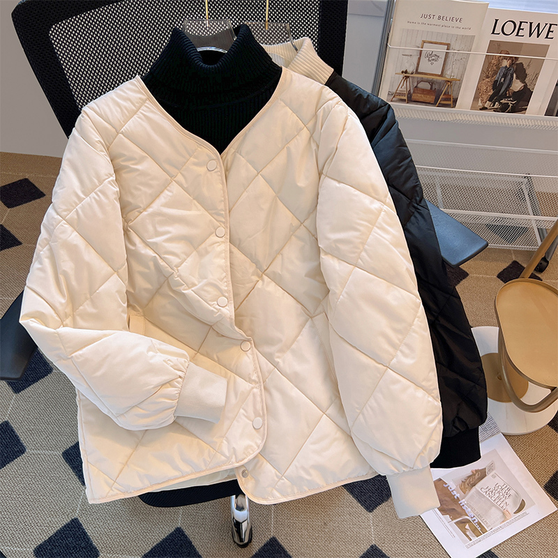 Plus size women's plaid down cotton coat, padded jacket, fat mm little man's coat