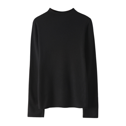 Autumn style new slim striped sweater for women, half turtleneck, long sleeves, thin bottoming sweater, trendy