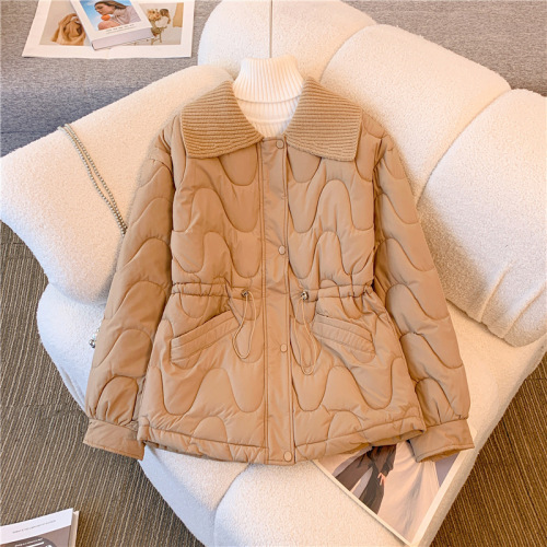 New down jacket women's short cotton jacket casual design versatile woven collar jacket