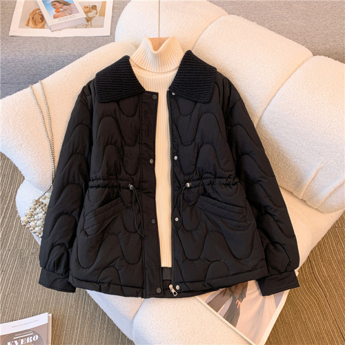 New down jacket women's short cotton jacket casual design versatile woven collar jacket