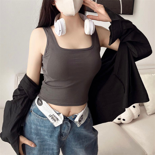 Price~Winter cotton vest slimming back hollow design with built-in breast pad underwear for women