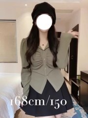 Plus size women's v-neck t-shirt women's autumn and winter new style chic inner bottoming shirt design thickened double-sided velvet brushed