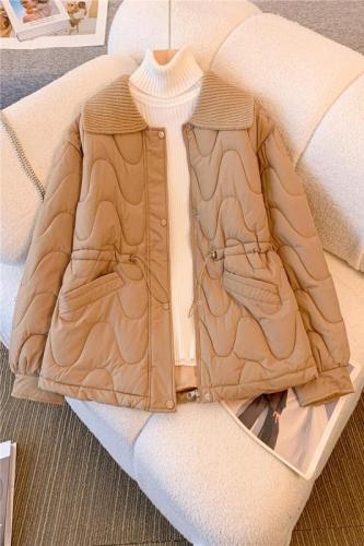 New down jacket women's short cotton jacket casual design versatile woven collar jacket