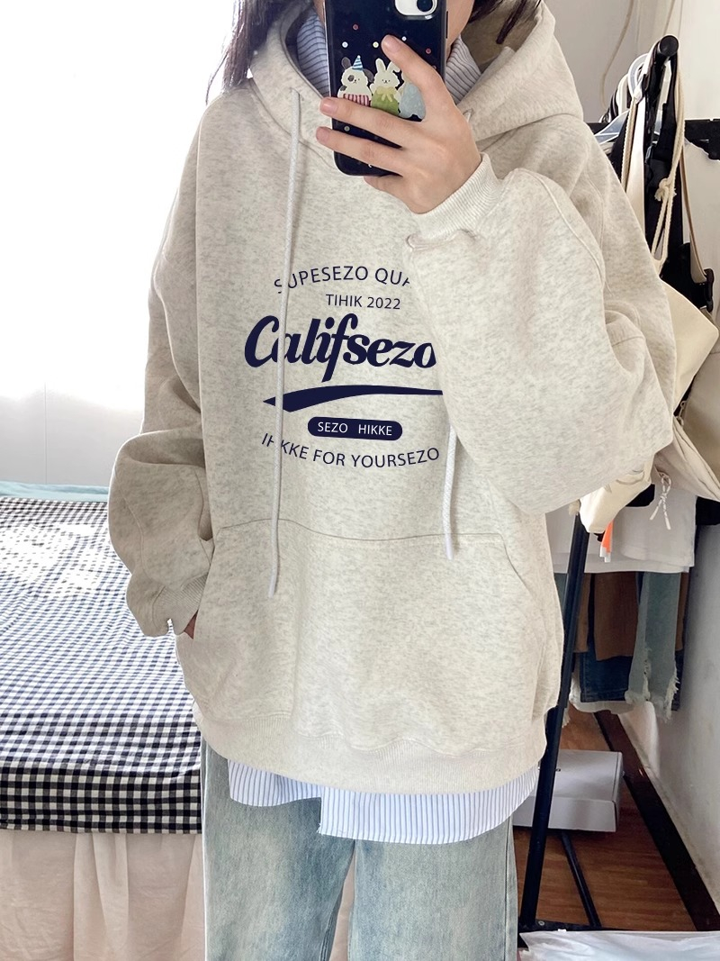 Early autumn hooded oversize sweatshirt sports jacket trendy ins women's spring and autumn 2024 new autumn and winter clothing