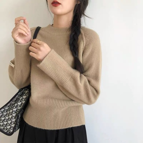 Korean style autumn and winter thickened high-waisted short fashion high-quality tops for lazy wear outside