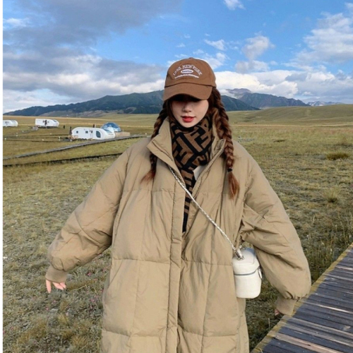 Mori style super good-looking cotton coat for women mid-length winter loose thickened bread coat cotton coat