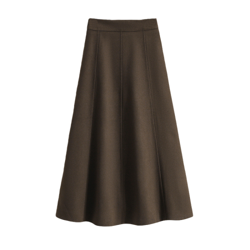 Fat mm autumn and winter clothing to slim down and reduce age, simple and versatile high-waisted A-line mid-length umbrella skirt