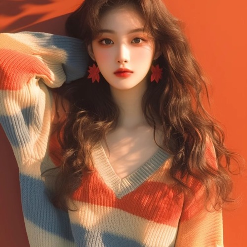 Korean Dongdaemun V-neck striped sweater, lazy, high-end, princess style, unique and super beautiful knitted top