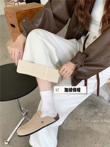 Photographed~ Fleece-lined and Thick Wide-leg Casual Pants for Autumn/Winter High-waist Slimming Drawstring Droopy Straight Leg Ground-length Pants for Women