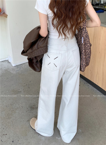 Photographed~ Fleece-lined and Thick Wide-leg Casual Pants for Autumn/Winter High-waist Slimming Drawstring Droopy Straight Leg Ground-length Pants for Women