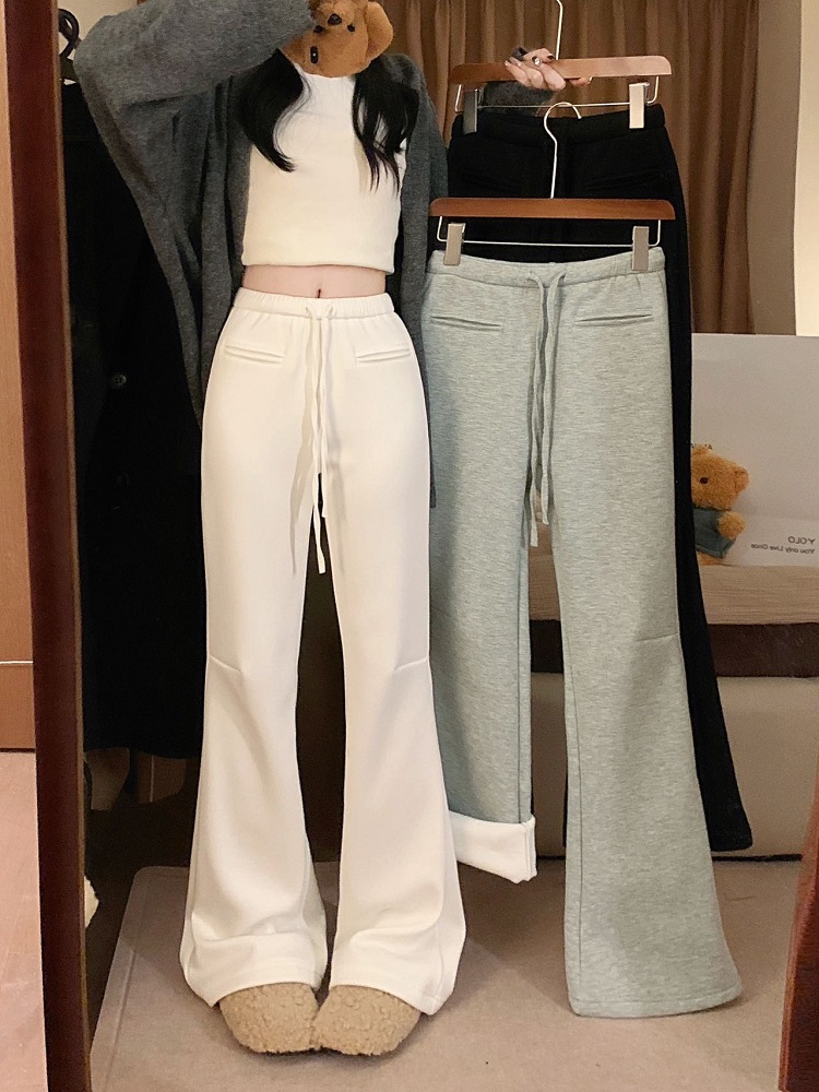Actual Shoot Air Layer Baby Fleece Thick Tapered Pants Autumn/Winter Design High-Waisted Slimming Casual Floor-Length Pants
