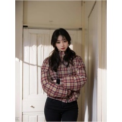 American retro trendy brand high-end double-sided cotton coat for women winter new splicing casual thickened cotton coat