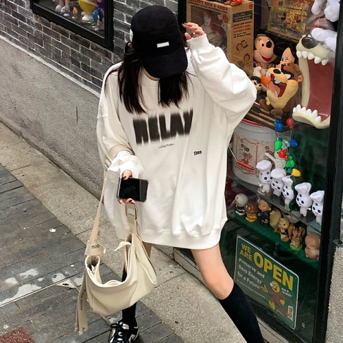 2024 new velvet 250g/big sweatshirt round neck autumn and winter sweatshirt for women with velvet