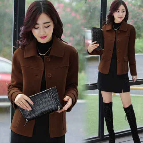 Short woolen coat for women 2024 new autumn Korean style fashion versatile casual small slim woolen top trendy