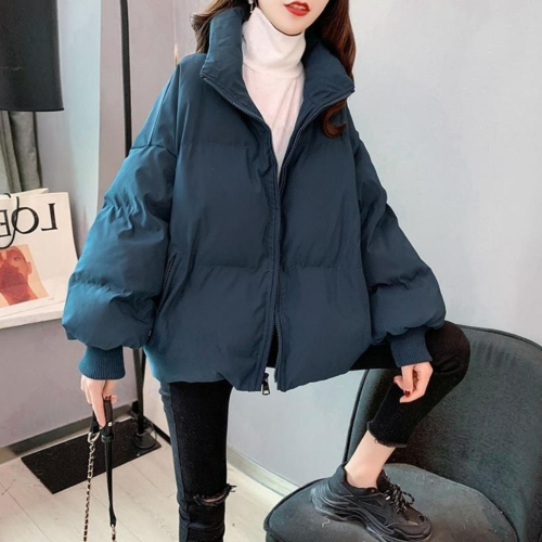 Plus size women's clothing 2024 new thickened cotton coat women's autumn and winter Korean version loose slimming versatile bread coat