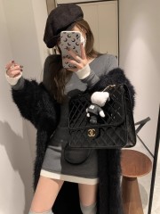 OHLABABY Contrast color fake two-piece knitted dress autumn and winter bottoming waist slimming stretch hip skirt