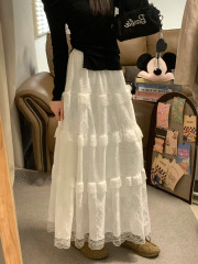 Photographed New Gentle Ballet Style White Cake Dress, Exquisite Long A-Line Dress