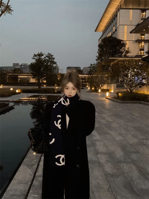 Actual shot of classic black suit woolen coat for women winter mid-length Korean style woolen coat