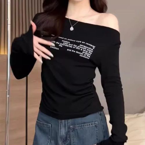 , Modal rayon 260g Hot Girl Slim Long Sleeve T-shirt Women's Autumn Slim Short Top