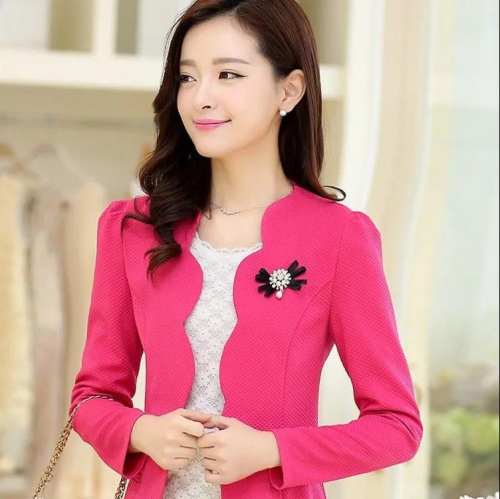 Wavy Spring and Autumn Women's Clothing 2024 Korean Style Slim Fit Blazer Versatile Short Women's Top Fashion Long Sleeve Outerwear